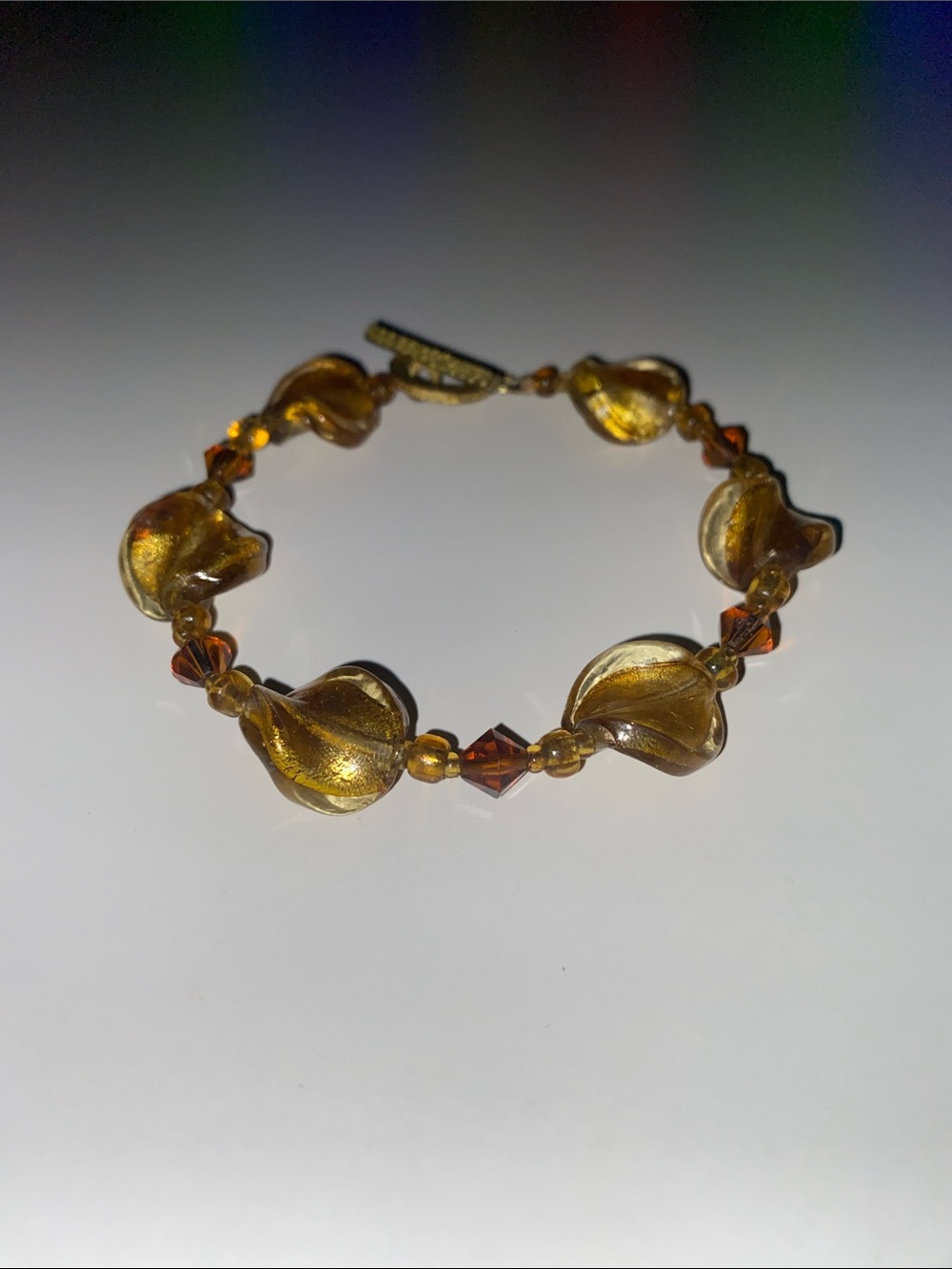 Boho Gold Glass Bead Bracelet